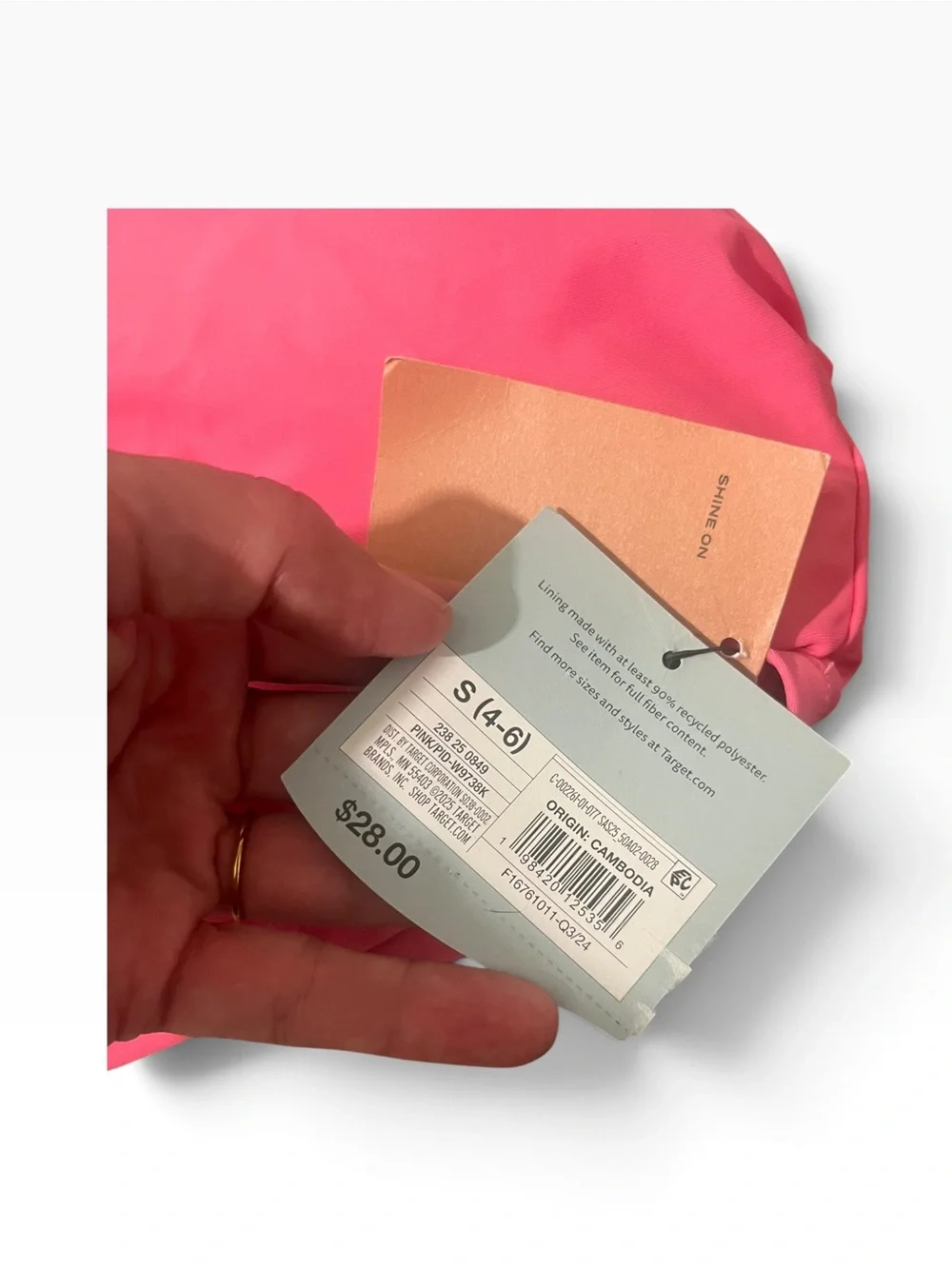 🖤 Shade & Shore Hot Pink Ruched Bikini Top | Size S NWT